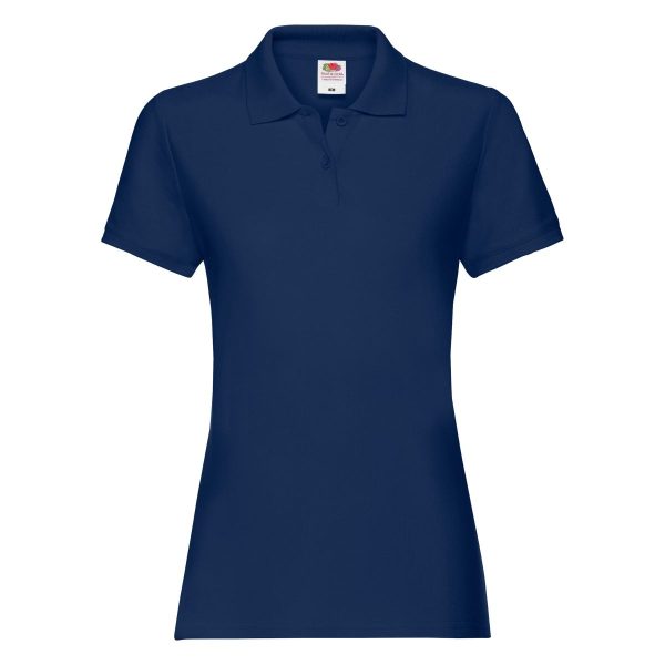 ladies-premium-polo-fruit-of-the-loom-navy-front