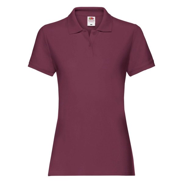 ladies-premium-polo-fruit-of-the-loom-burgundy-front