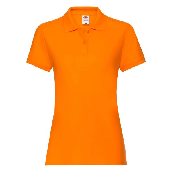 ladies-premium-polo-fruit-of-the-loom-orange-front