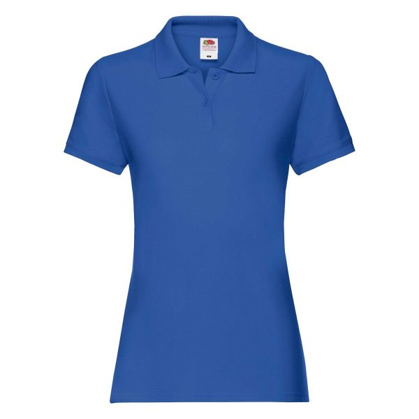ladies-premium-polo-fruit-of-the-loom-royal blue-front