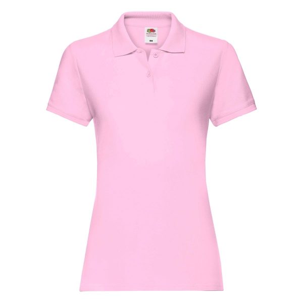 ladies-premium-polo-fruit-of-the-loom-pink-front