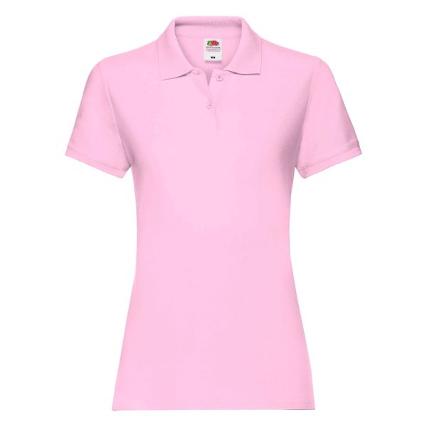 ladies-premium-polo-fruit-of-the-loom-pink-front