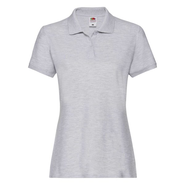 ladies-premium-polo-fruit-of-the-loom-heather-grey-front