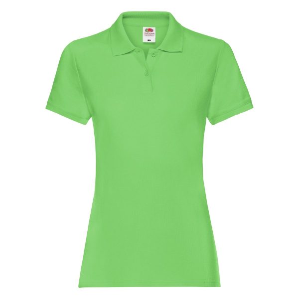 ladies-premium-polo-fruit-of-the-loom-LIME-front