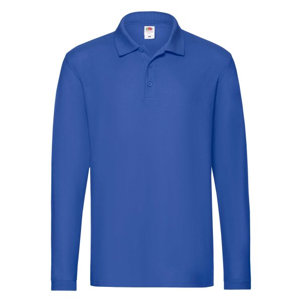 Premium-Long-Sleeve-Polo-Fruit-of-the-Loom-front-royal-blue