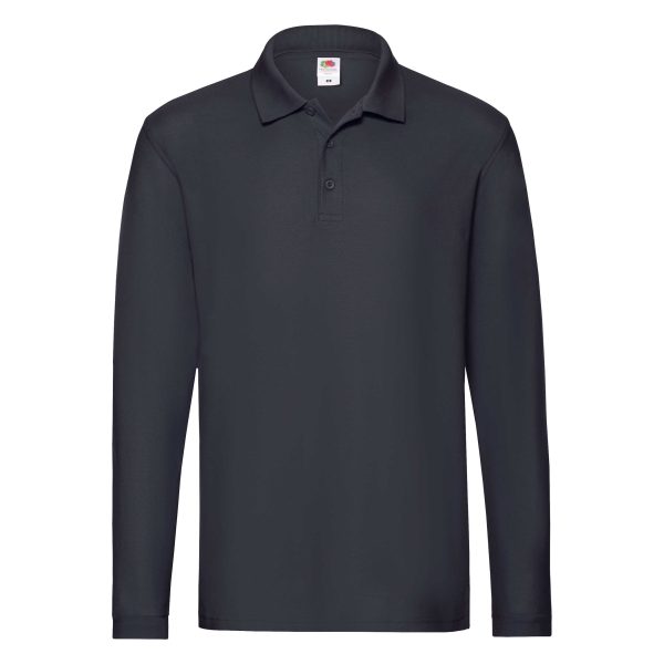 Premium-Long-Sleeve-Polo-Fruit-of-the-Loom-front-deep-navy