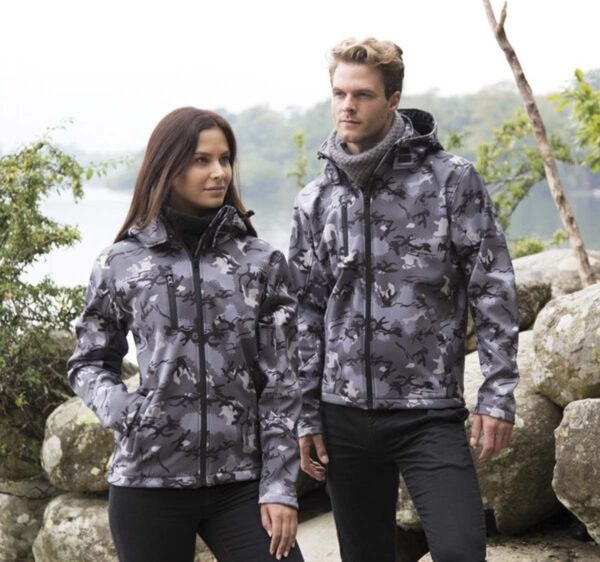 CAMO TX PERFORMANCE HOODED SOFTSHELL JACKET