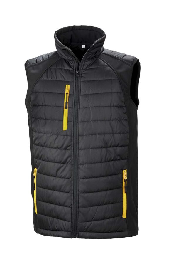 BLACK COMPASS PADDED SOFTSHELL GILET