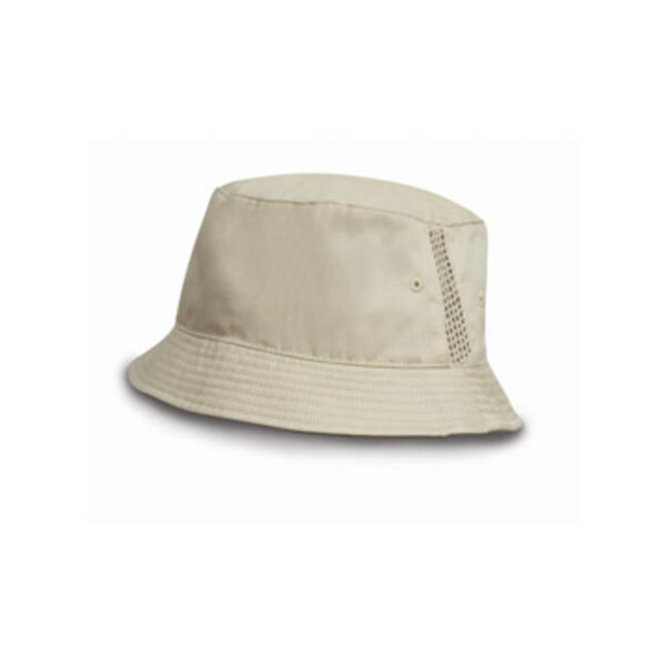 DELUXE WASHED COTTON BUCKET HAT WITH SIDE MESH PANELS