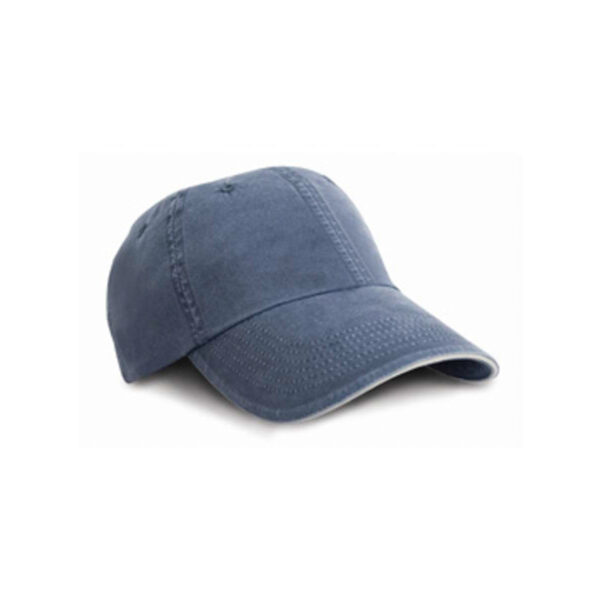 WASHED FINE LINE COTTON CAP WITH SANWICH PEAK