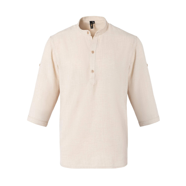 Πουκαμίσα MAUI με ΜΑΟ γιακά και air washed linen look